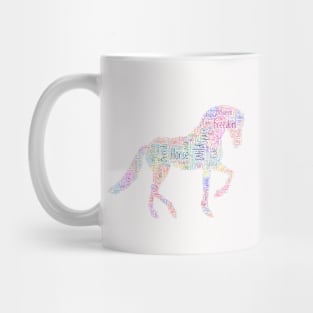 Horse Animal Silhouette Shape Text Word Cloud Mug